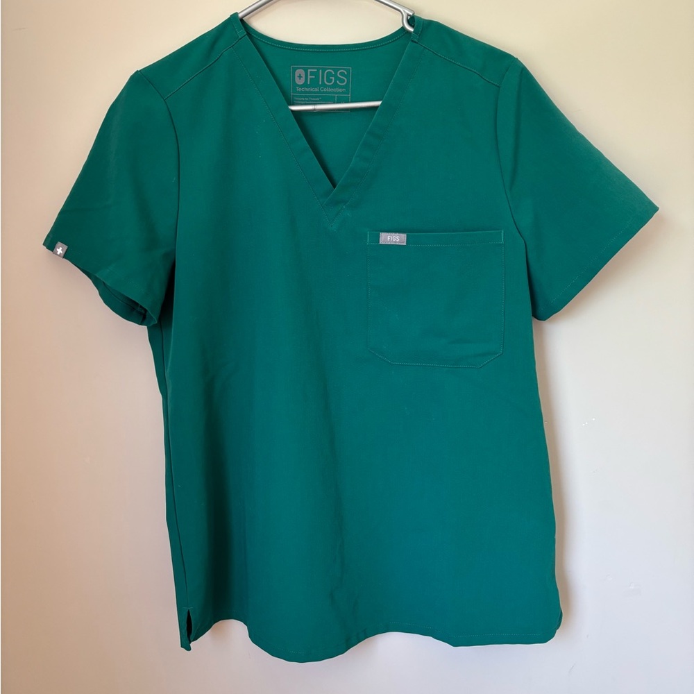 Figs Teal V-Neck Scrub Top